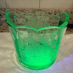 Uranium Glass Ice Bucket